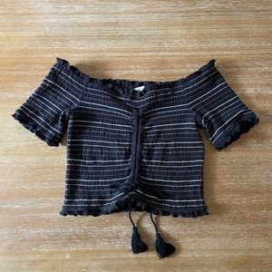 Storia Black Striped Top